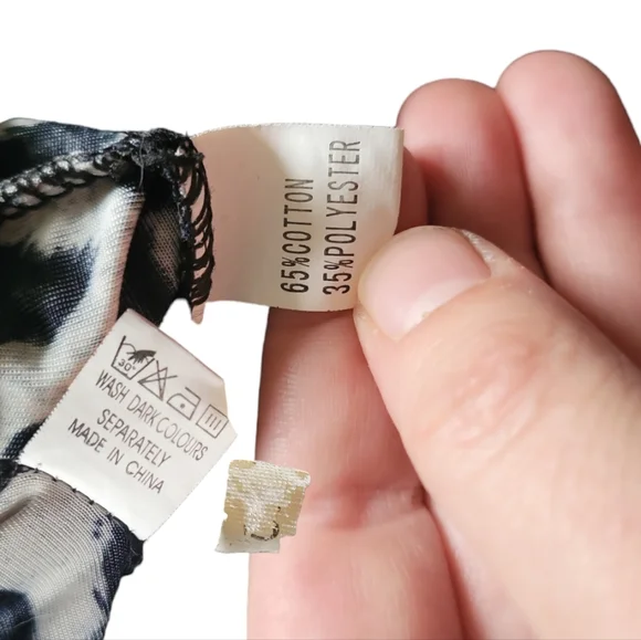 Black/Gray/White Button Front Top W Pockets - S - Picture 5 of 7